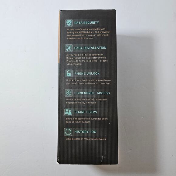 Smart Knob Fingerprint Access and App Control Phone Unlock Black Door Lock - Picture 3 of 5